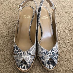 Leopard print espadrille wedges